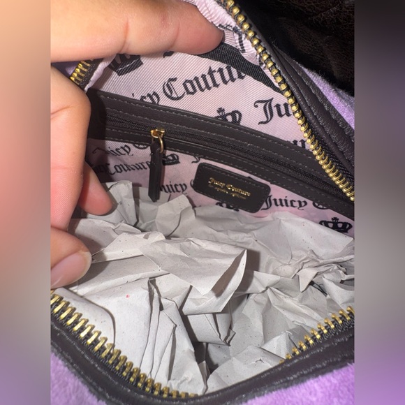 Juicy Couture Juicy Lovers Club Bowler Shoulder Bag Violet Velour Stylish - Picture 4 of 5